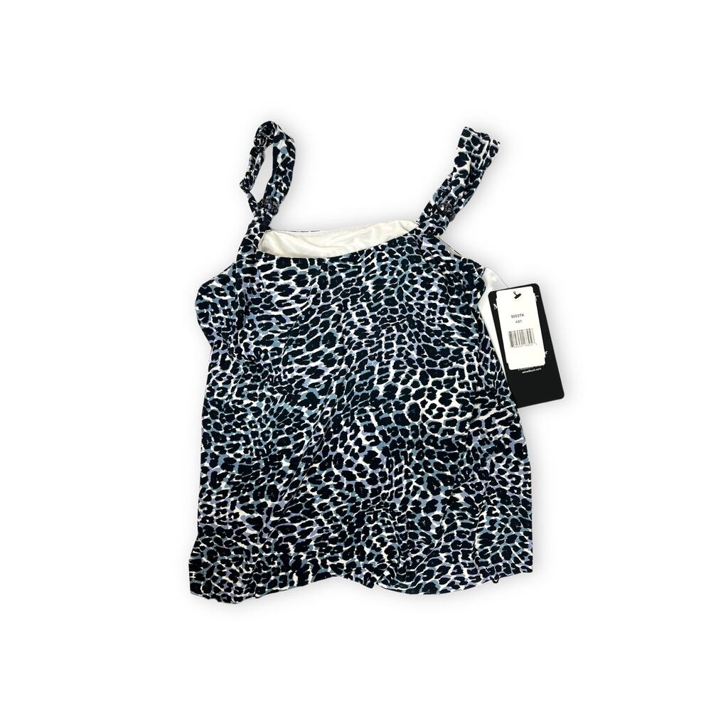 Miraclesuit Dazzle Tankini Underwire Top | Size 8 | Luxe Leopard  - Black Grey - Picture 5 of 10